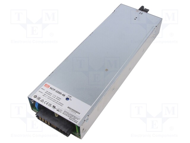 Power supply: switched-mode; for building in; 3216W; 48VDC; 67A