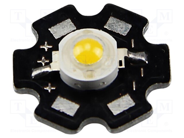 Power LED; STAR; red; 140°; λd: 620-630nm; P: 1W; 75÷105lm; Ø20mm