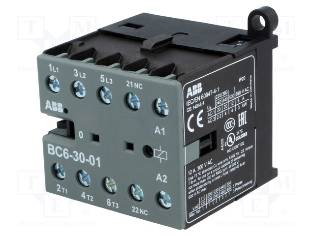 Contactor: 3-pole; NO x3; Auxiliary contacts: NC; 110÷125VDC; 6A