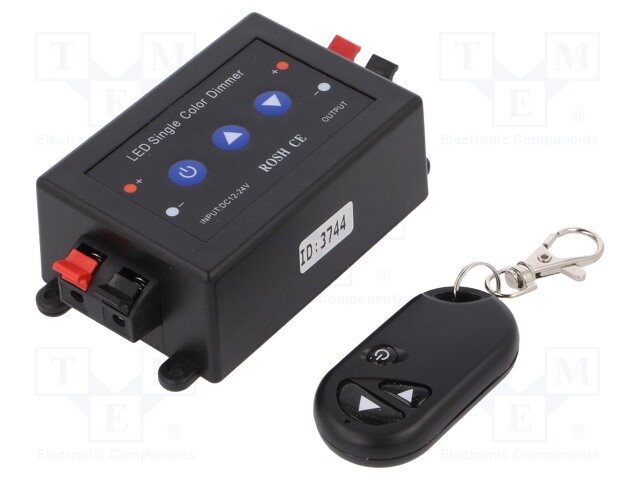 LED controller; dimming function; Channels: 1; 8A; black; -20÷40°C