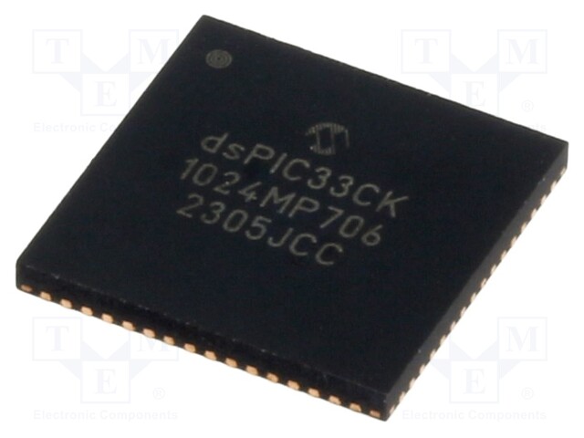 IC: dsPIC microcontroller; SRAM: 128kB; Memory: 1024kB; QFN64