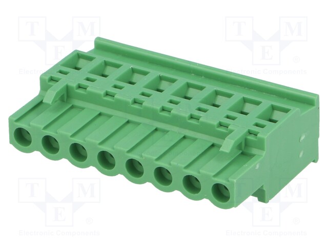 Pluggable terminal block; 5mm; ways: 8; angled; plug; female; 320V
