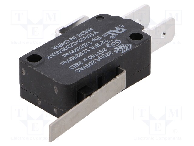 Microswitch SNAP ACTION; with lever; SPDT; 22A/250VAC; ON-(ON)