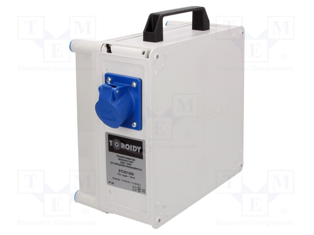 Transformer: safety; 1.5kVA; 230VAC; 230V; IP44; 13.5kg