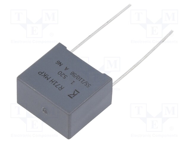 Capacitor: polypropylene; 1uF; 15mm; ±10%; 18x16x10mm; -40÷110°C