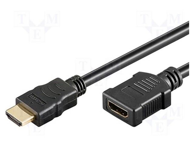 Cable; HDMI 1.4; HDMI socket,HDMI plug; 2m; black