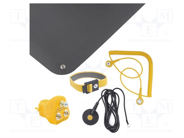 Protective bench kit; ESD; L: 610mm; W: 450mm; Thk: 1.5mm; black