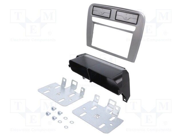 Radio mounting frame; Fiat; 2 DIN; metallic anthracite