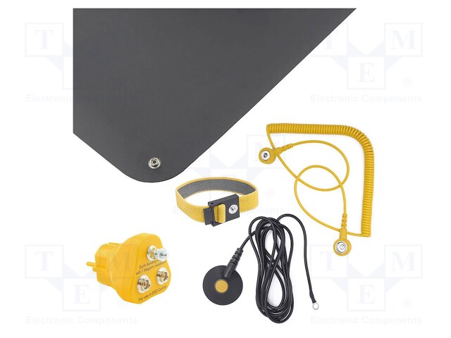Protective bench kit; ESD; L: 900mm; W: 610mm; Thk: 1.5mm; black