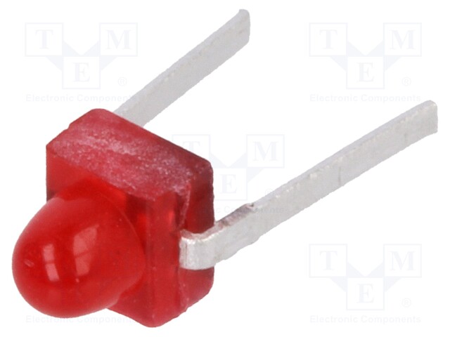 LED; 1.65mm; red; axial; 1÷10mcd; 90°; Front: convex; 1.5÷3V; THT