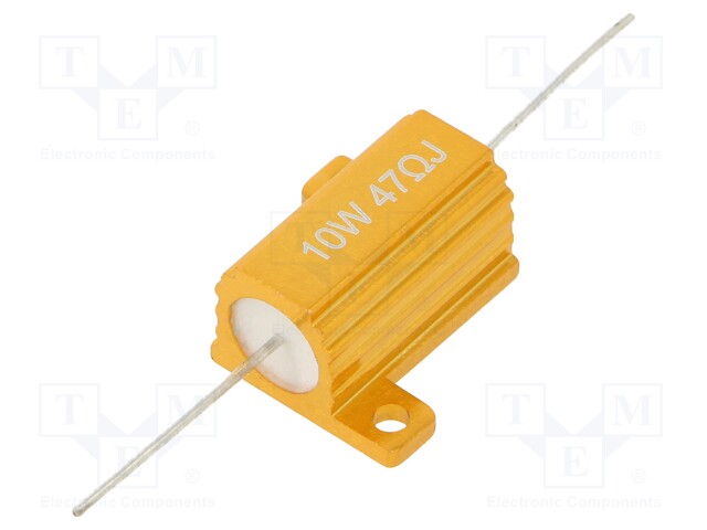 Resistor: wire-wound; with heatsink; 47Ω; 10W; ±5%; 50ppm/°C