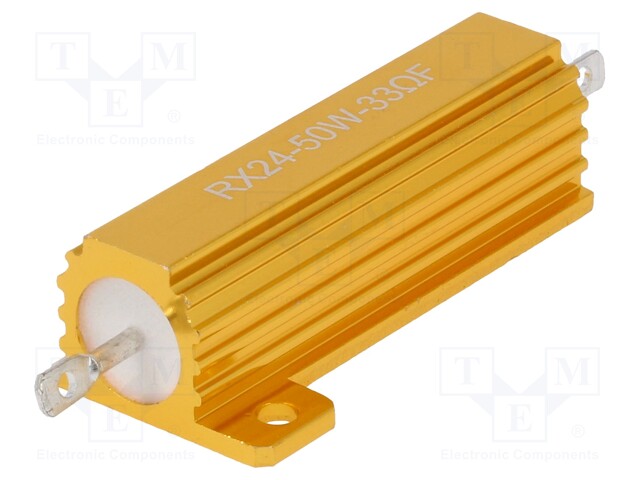 Resistor: wire-wound; with heatsink; 33Ω; 50W; ±1%; 50ppm/°C
