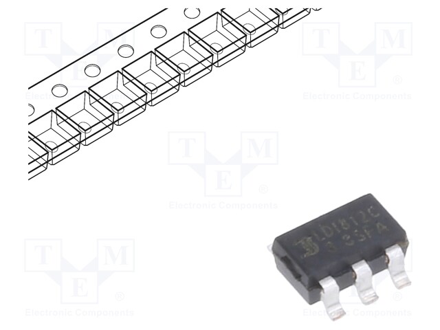 IC: voltage regulator; LDO,linear,fixed; 3.3V; 50mA; SOT23-5; SMD