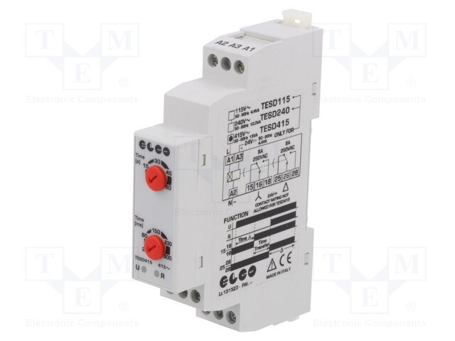 Timer; 1s÷60s; relay; 415VAC; Operation modes: star delta; IP40; 8A