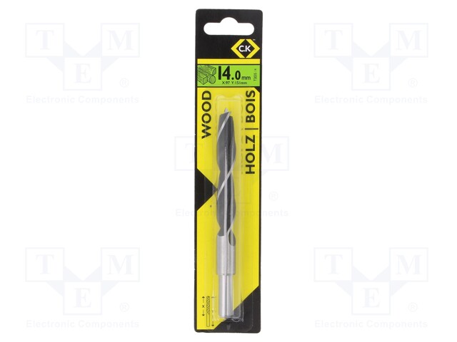 Drill bit; wood; Ø: 14mm; Overall len: 151mm; Chrom-vanadium steel
