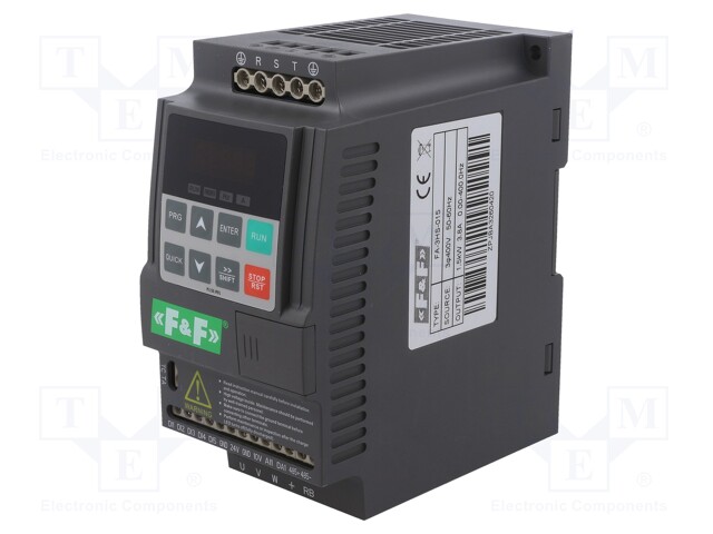 Inverter; Max motor power: 2.2kW; Out.voltage: 3x400VAC; IN: 6