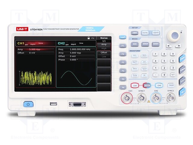 Generator: arbitrary, function; 160MHz; LCD TFT 8"; 800x480; Ch: 2