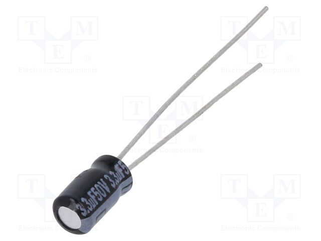 Electrolytic Capacitor, 3.3 µF, 50 V, KA Series, ± 20%, Radial Leaded, 1000 hours @ 85°C
