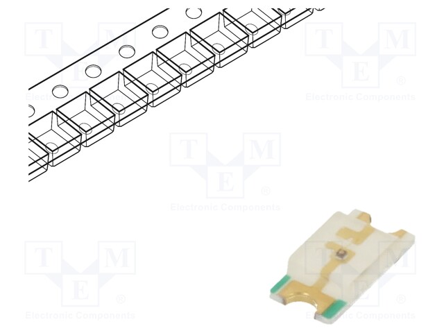 LED; SMD; 1206; green; 10÷40mcd; 3.2x1.6x0.68mm; 140°; 1.8÷2.4V