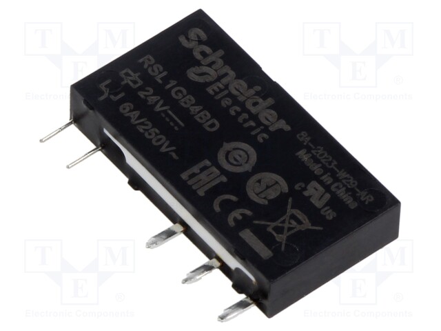 Power Relay, SPDT, 24 VDC, 6 A, Zelio RSL Series, Socket