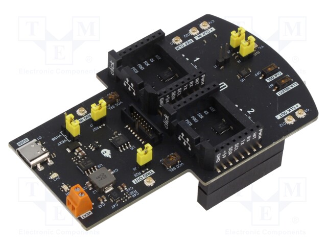 Click board; mikroBUS socket x2,N.FL x7,screw terminal