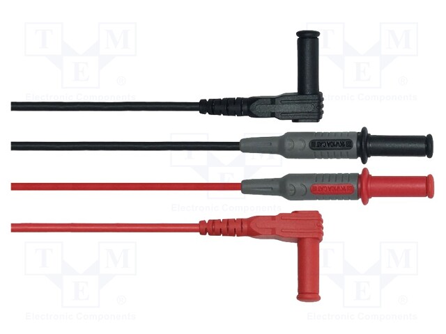 Set of test leads; Inom: 10A; Len: 1m; banana plug,both sides
