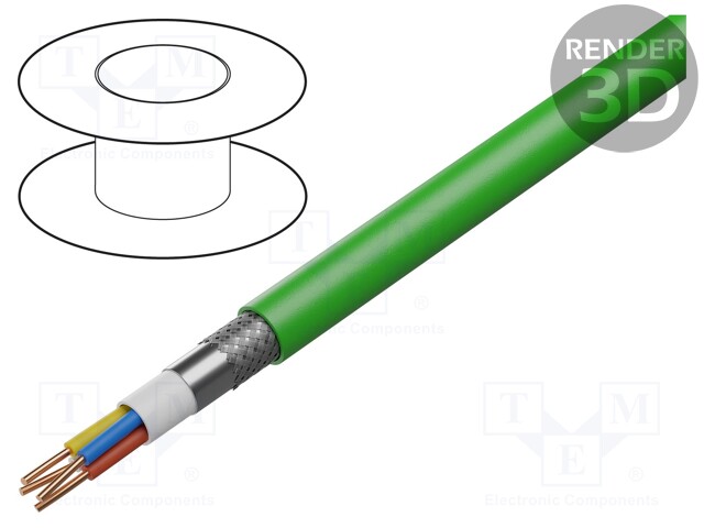 Wire; BiT Profinet A; PROFINET; solid; Cu; 2x2x0,64mm2; PE; CPR: Eca