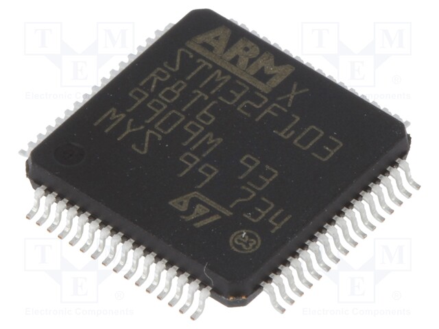 ARM microcontroller; Flash: 64kB; 72MHz; SRAM: 20kB; LQFP64