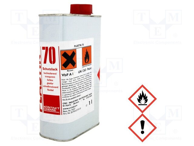 Protective coating; transparent; liquid; 1000ml; PLASTIK 70