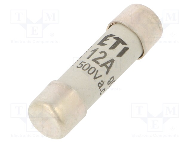Fuse: fuse; gG; 12A; 500VAC; cylindrical; 10,3x38mm