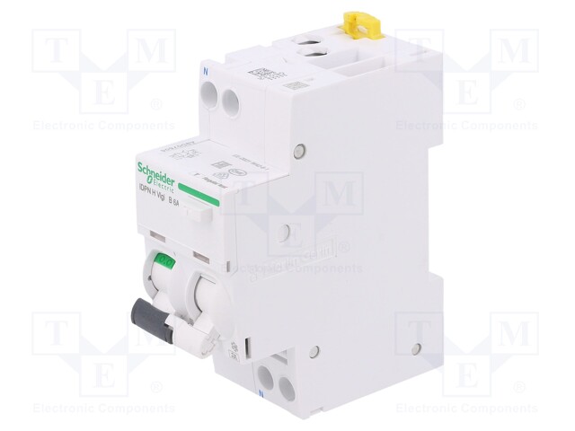 RCBO breaker; Inom: 6A; Ires: 30mA; Max surge current: 250A; DIN