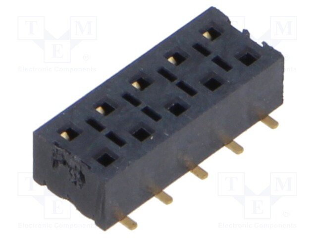 Connector: pin strips; female; 2.54mm; gold-plated; SMT; socket