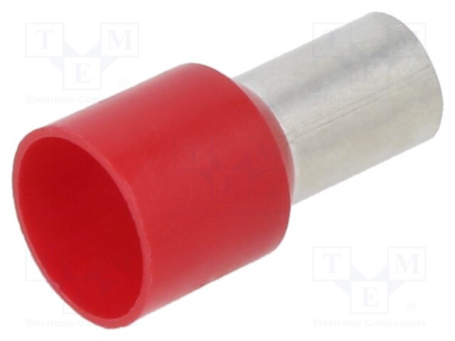 Tip: bootlace ferrule; insulated; copper; 35mm2; 12mm; tinned; red