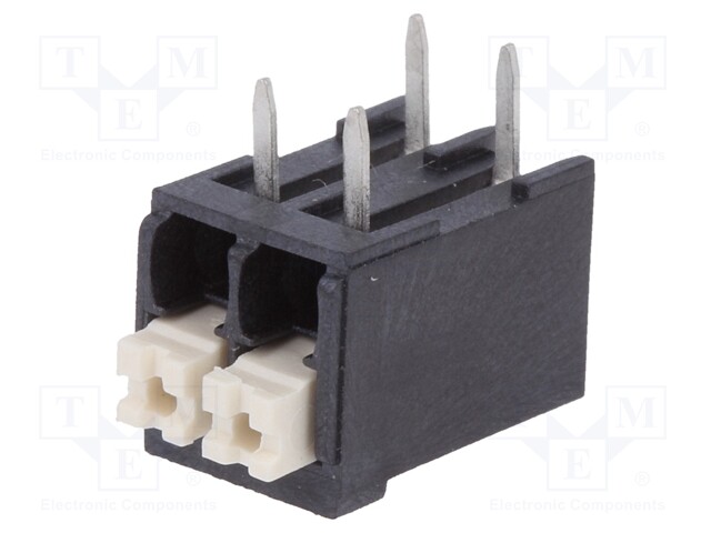 PCB terminal block; angled 90°; 3.5mm; ways: 2; on PCBs; terminal