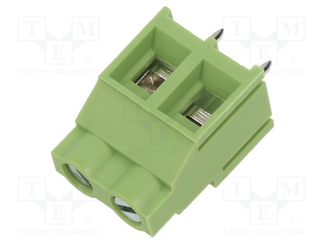 PCB terminal block; angled 90°; 7.62mm; ways: 2; on PCBs; terminal