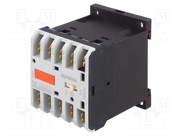 Contactor: 3-pole; NO x3; Auxiliary contacts: NC; 24VAC; 9A; DIN; BG