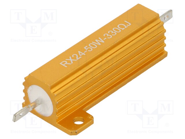 Resistor: wire-wound; with heatsink; 330Ω; 50W; ±5%; 50ppm/°C