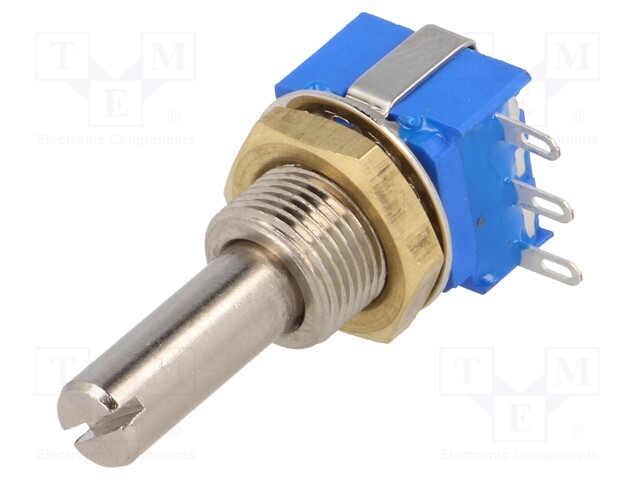 Potentiometer: shaft; on panel; 1W; 10kΩ; ±10%; 290°; for soldering