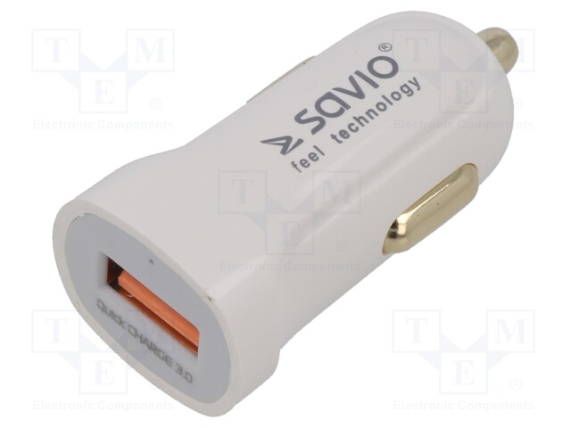 Automotive power supply; USB A socket; white; Uin: 12÷24V