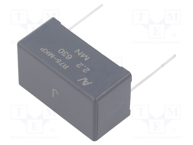 Capacitor: polypropylene; 2.2uF; 37.5mm; ±5%; 41.5x19x24mm; 90V/μs