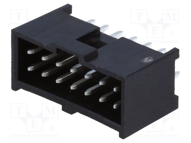 Socket; IDC; male; PIN: 14; straight; THT; tinned; 2.54mm; Layout: 2x7