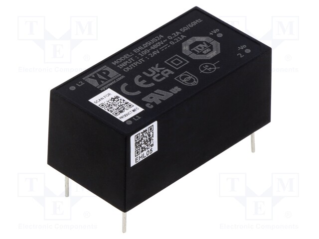 Converter: AC/DC; 5W; Uout: 24VDC; Iout: 210mA; OUT: 1; 84%; THT; EHL