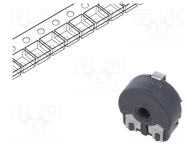 Potentiometer: mounting; single turn,horizontal; 10kΩ; 150mW; SMD