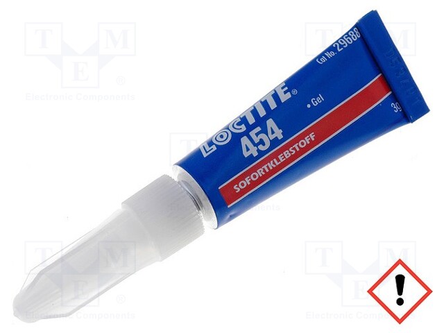 Cyanoacrylate adhesive; colourless; gel; tube; 3g; LOCTITE 454