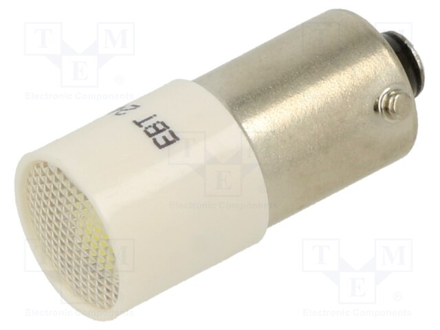 Indicator: LED; BA9S,T10; white; plastic; 24VAC; 24VDC; -20÷60°C