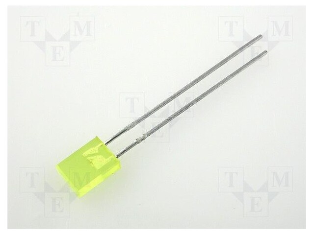 LED; rectangular; 5x2mm; yellow; 2÷8mcd; 110°; Front: flat; 20mA