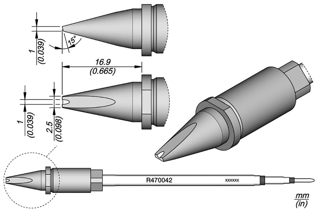 Tip; special; 2.5x1mm