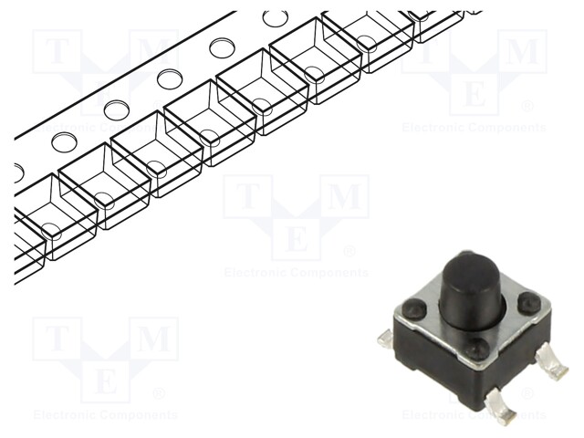 Microswitch TACT; SPST-NO; Pos: 2; 0.05A/12VDC; SMT; none; 1N; 5mm
