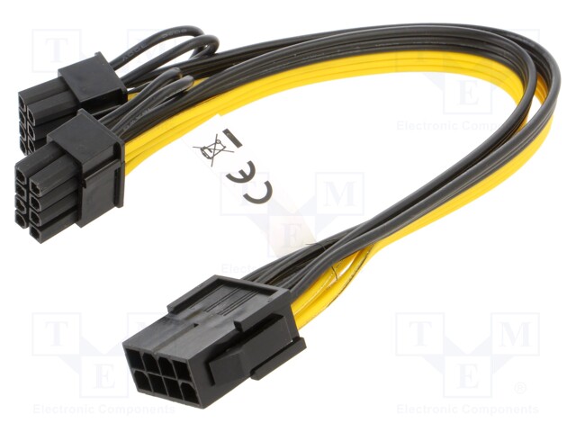 Cable: mains; PCIe 8pin male,PCIe 8pin female x2; 0.23m