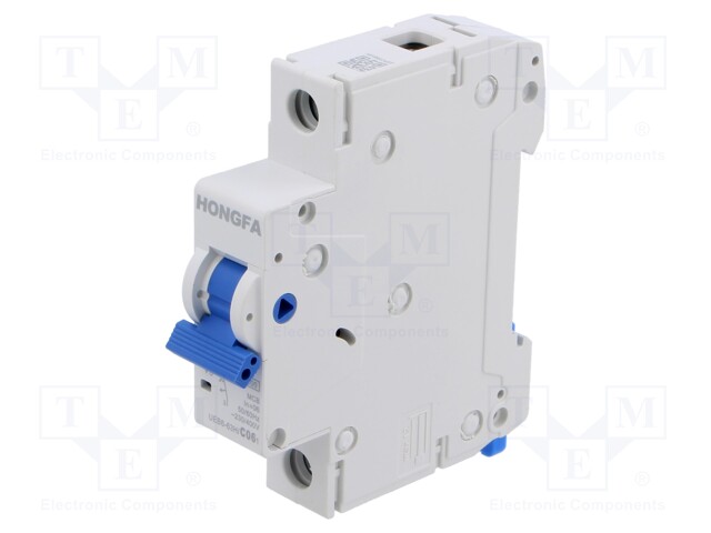 Circuit breaker; 230/400VAC; Inom: 6A; Poles: 1; Charact: C; 10kA